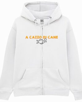 Felpa con Cappuccio Boris "a cazzo di cane" Zip Unisex