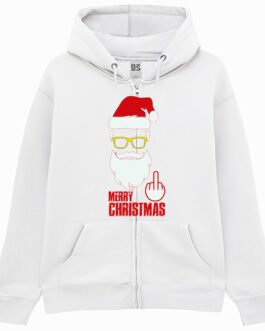 Felpa con Cappuccio Merry X-Mas Unisex Zip Premium