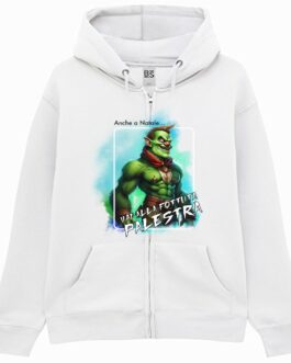 Felpa con Cappuccio Grinch "Vai alla Fottuta Palestra" Unisex Zip Premium