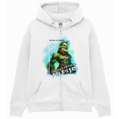Felpa con Cappuccio Grinch "Vai alla Fottuta Palestra" Unisex Zip Premium