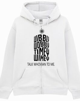 Felpa con Cappuccio Wibbly Wobbly Timey Wimey - Doctor Who Zip Unisex Premium