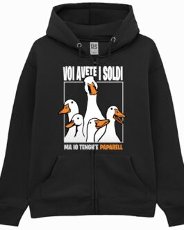 Felpa con cappuccio Tengh' e paparell zip premium unisex