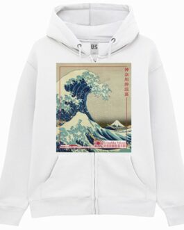 Felpa con Cappuccio Zip Premium Unisex La grande Onda