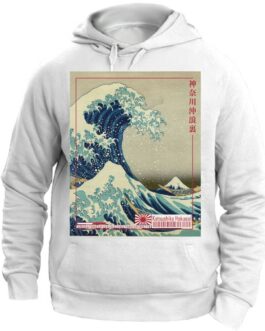 Felpa con Cappuccio Unisex La grande Onda