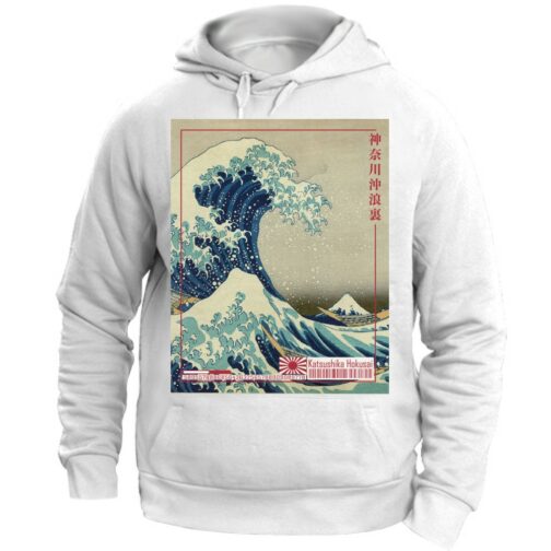 Felpa con Cappuccio Unisex La grande Onda